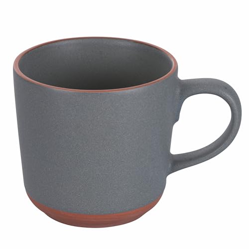 Tivoli Set 4 Mug 400 ml in gres, bordo effetto terracotta, grigio, Copenaghen