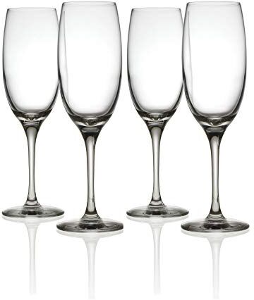 Alessi Mami XL Set di 4 calici da Champagne in Vetro Cristallino, One Size, 4 unità