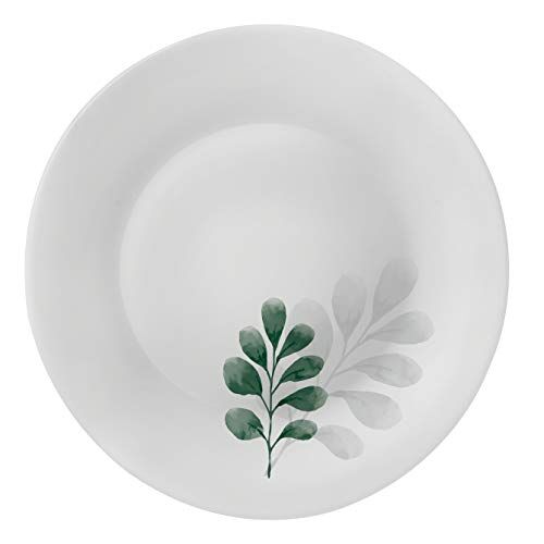 Bormioli Rocco Piatto da dessert Botanica Verde Design, 7,75", colore: Bianco