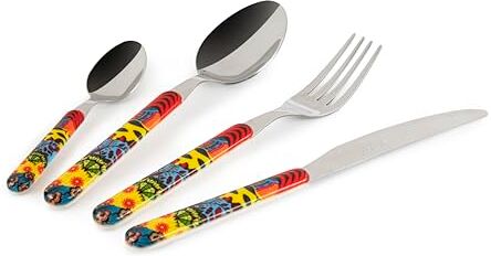 Excelsa Afrika Set 24 Posate, Acciaio INOX, Manico in Plastica