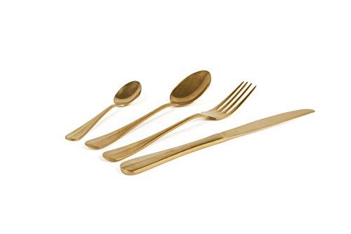 Excelsa Vintage Gold Servizio Posate 24 Pezzi, Acciaio Inox 18/0