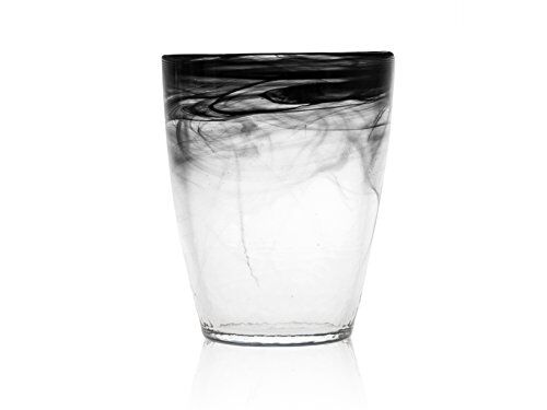 H&H set 6 bicchieri in vetro alabastro nero cl35