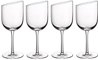 Villeroy & Boch Newmoon Servizio Calice da Vino, Bicchieri Eleganti e Contemporanea per Uso Quotidiano, Cristallo, Lavabili in Lavastoviglie, Glass, Trasparente