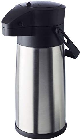 APS Caraffa Termica con pompa – Budget-in acciaio inox e polipropilene, Ø 13,5 cm, altezza: 32,5 cm