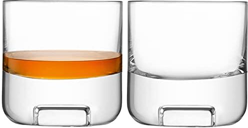 LSA International LSA Cask Bicchiere da whisky 240 ml, trasparente, set di 2 pezzi, in vetro soffiato a bocca e fatto a mano, KC01