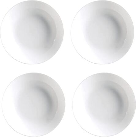 Luminarc Diwali Set 4 Piatti Fondi Opale 20 cm Bianco