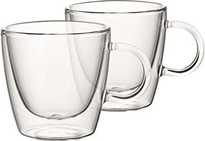 Villeroy & Boch Artesano Tazze, Set da 2 Pezzi, 220 ml Misurato all'Orlo, Vetro Borosilicato, Trasparente (Hot & Cold Beverages), M