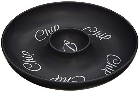 PREMIER Housewares Mange Chip e Dip Piatto, Colore: Nero