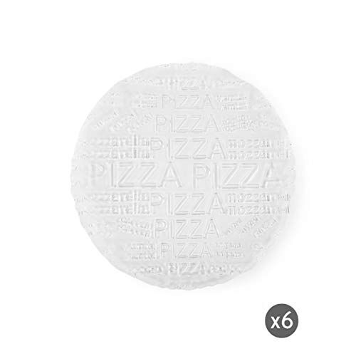 Excelsa Passion Set 6 Piatti Pizza, Diametro 33 cm, Vetro, Trasparenti