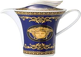 Versace Medusa Lattiera, Porcellana, Blu, 17 x 17 x 7.6 cm