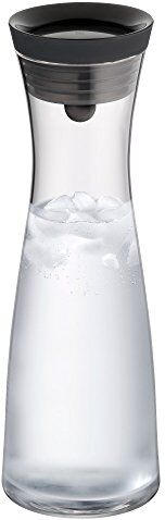 WMF 617706610 Caraffa d'acqua di base, 1.0 l, Altezza 29 cm, Caraffa di vetro, Coperchio in silicone, Chiusura CloseUp, Nero