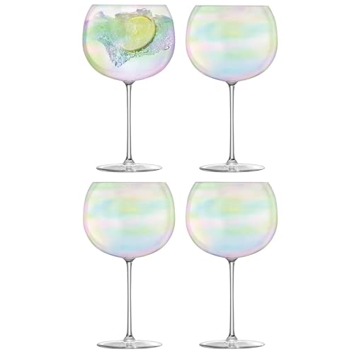 LSA International LSA Bubble Balloon Glass 680ml Pearl   Set di 4   Vetro soffiato e fatto a mano   BB02