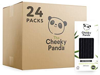 Panda – Cannucce di carta in bambù nere, confezione da 24 confezioni (6000 cannucce totali)   100% biodegradabili, senza plastica, ecologiche, resistenti e sostenibili