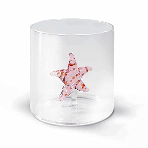Western Digital Bicchiere in vetro borosilicato. Capacità 250 ml. Decoro stella marina.