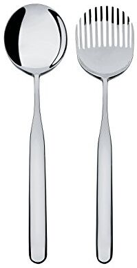 Alessi Collo-Alto Posate per Insalata, Acciaio Inossidabile, Argento, 26.5x3x8 cm