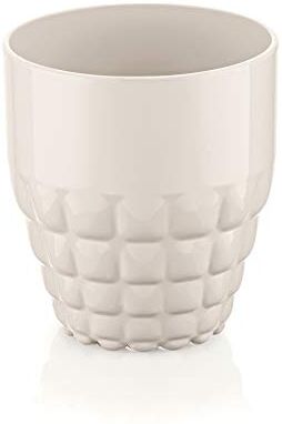 Guzzini Tiffany, Bicchiere Basso in Materiale Plastico Bianco Latte, Ø 8,5 x h9,5 cm   350 cc 00156