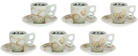 THUN Set 6 Tazzine caffè Linea Elegance Porcellana 110 ml Ø 6,5 cm 5,5 cm h piattino Ø 11,5 cm