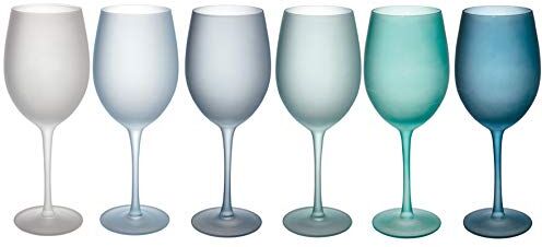 Tivoli Shades of Blue Set 6 calici frosted in vetro 550 ml