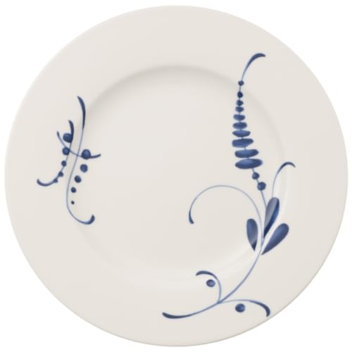 Villeroy & Boch Vieux Luxembourg Brindille-Piatto Piano in Porcellana di Alta qualità, 27 cm, Colore: Blu e Bianco, 270 mm