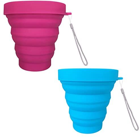 BASTOUR Tazza da Viaggio Pieghevole,2 Pezzi Tazze da Bere Pieghevoli,Coppa Pieghevole,Tazza in Silicone Pieghevole,Tazza Pieghevole in Silicone,Tazza da Caffè Portatile per Picnic Viaggio Campeggio,150ML