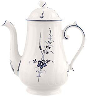 Villeroy & Boch Vieux Luxembourg Bricco da Caffè, 1.3 Litri, Porcellana Premium, Bianco/Blu