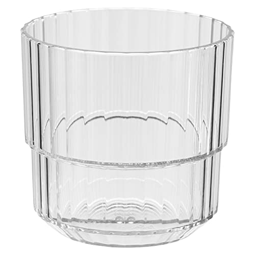 APS Bicchiere in plastica Tritan di alta qualità con 0,22 litri, senza BPA, impilabile, infrangibile, riutilizzabile, lavabile in lavastoviglie, 220 ml, trasparente