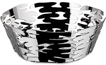 Alessi Barket  Cestino di Design con Decoro Traforato in Acciaio Inox, 18 cm