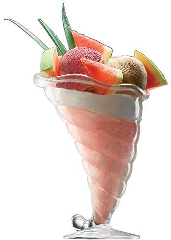 Bormioli Rocco Fortune Coppa in vetro per gelato da 300 ml, set di 6, bicchieri da dessert Tall Knickerbocker Glory