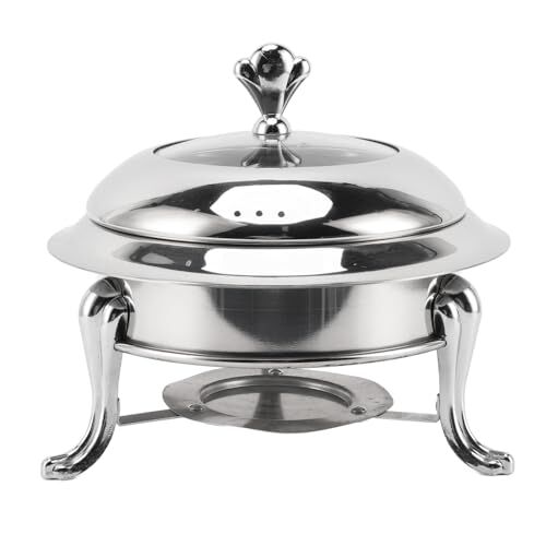 Sorandy Set di Piatti da Buffet, Scaldavivande Rotondo per Buffet, Scaldapiatti e Scaldavivande per Buffet Scaldavivande con Coperchio con Coperchio, Acciaio Inox per Matrimoni, Feste