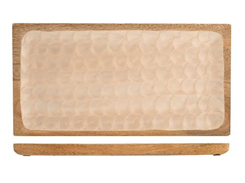 H&H piatto rettangolare in legno di mango cm 28x38 cm