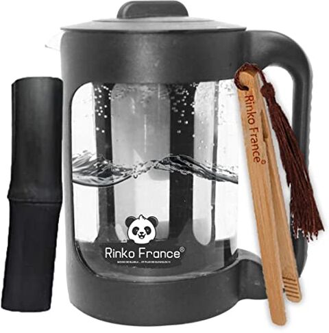 Rinko France Set modello X3 Caraffa d'acqua da 1,5 L con un Binchotan naturale in omaggio, carbone attivo 100% biologico, purificazione naturale dell'acqua del rubinetto