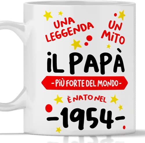 Tee Tazza compleanno 70 Anni Papà Regalo per Uomo Regalo festa del papà e natale per uomo nato 1954 Tazze per Regali Divertenti Gadget Divertente per Lui 70 Anni