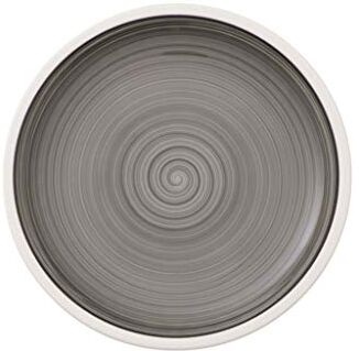 Villeroy & Boch Manufacture Gris Piatto da Dessert, Porcellana Premium, 22 cm, Grigio