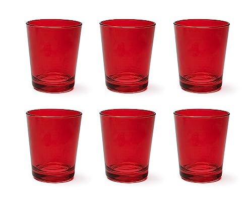 Excelsa Portofino Set 6 Bicchieri, Rosso, 30 Cl., Vetro Soffiato