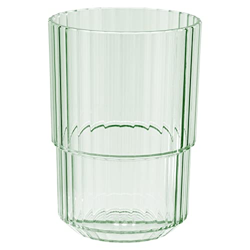 APS Bicchiere in plastica Tritan di alta qualità con 0,4 litri, senza BPA, impilabile, infrangibile, riutilizzabile, lavabile in lavastoviglie, 400 ml, verde chiaro