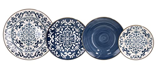 Tognana Naxos, Servizio Piatti per 6 persone, 18 Pezzi, Stoneware, Blu