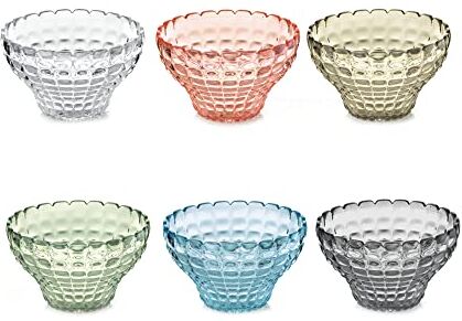 Guzzini Tiffany, Set di 6 Coppette, Ciotoline in Plastica Multicolore, Ø 24,5 x h13 cm