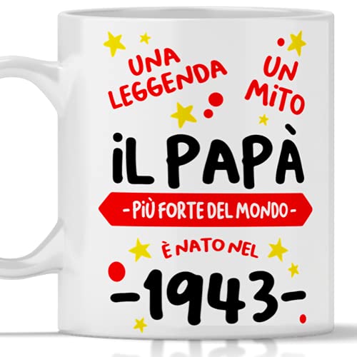 Tee Tazza compleanno 81 Anni Papà Regalo per Uomo Regalo festa del papà e natale per uomo nato 1943 Tazze per Regali Divertenti Gadget Divertente per Lui 81 Anni