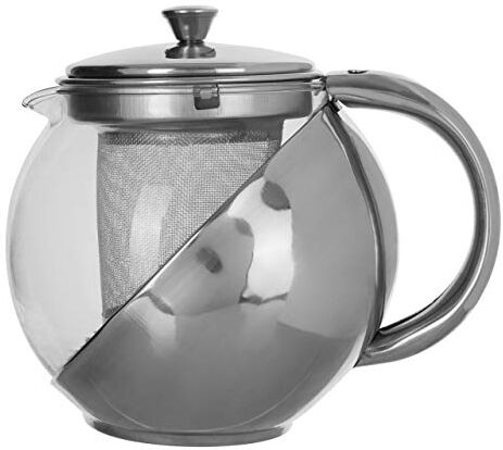 PREMIER Housewares Teiera in acciaio INOX e vetro da 750 ml con filtro