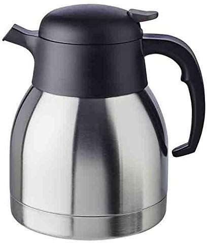 APS Caraffa sottovuoto "Classic", 1 litro, caraffa da caffè con tappo a vite, Ø 14 cm, H: 19 cm, acciaio inox a doppia parete, per bevande calde e fredde, circa 8 tazze