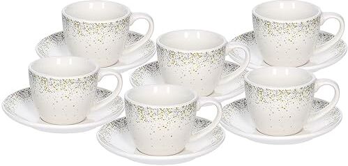 Tognana Astrid, set 6 tazze caffè con piatto, new bone china, Bianco