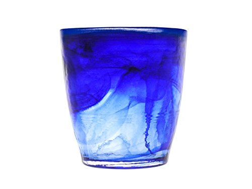 H&H set 6 bicchieri alabastro in vetro blu cl23