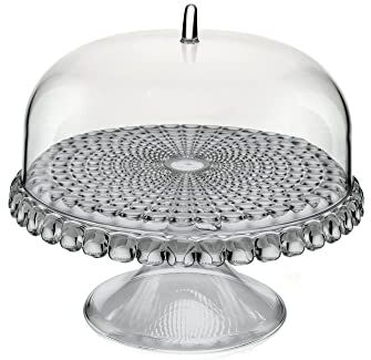 Guzzini Tiffany, Alzata con Campana Piccola, Tortiera con Coperchio Grigio Cielo, Ø 30 x h27 cm 0192