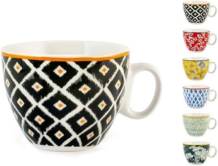 H&H set 6 tazze da t colourful in new bone china cc230