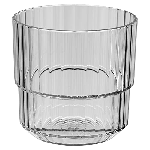 APS Bicchiere in plastica Tritan di alta qualità con 0,22 litri, senza BPA, impilabile, infrangibile, riutilizzabile, lavabile in lavastoviglie, 220 ml, grigio french