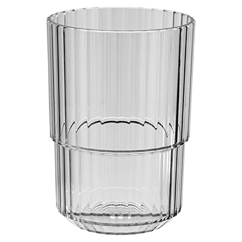 APS Bicchiere in plastica Tritan di alta qualità con 0,4 litri, senza BPA, impilabile, infrangibile, riutilizzabile, lavabile in lavastoviglie, 400 ml, grigio french