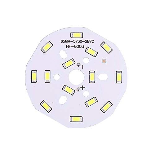 Othmro Scheda LED rotonda in alluminio, 7 W, chip SMD 5730, 300 mA, bianco puro, 6500 K, pezzo di ricambio, diametro 65 mm, 1 pezzo