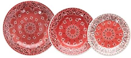 Tognana West, Servizio Piatti per 6 persone, 18 Pezzi, Stoneware, Rosso