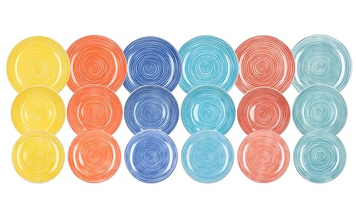 Tognana Chroma, Servizio piatti 18 pezzi, porcellana, multicolor