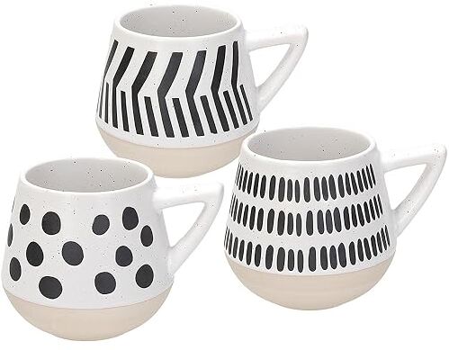 Tognana Tiwi, set 3 mug 350 cc, stoneware, nero